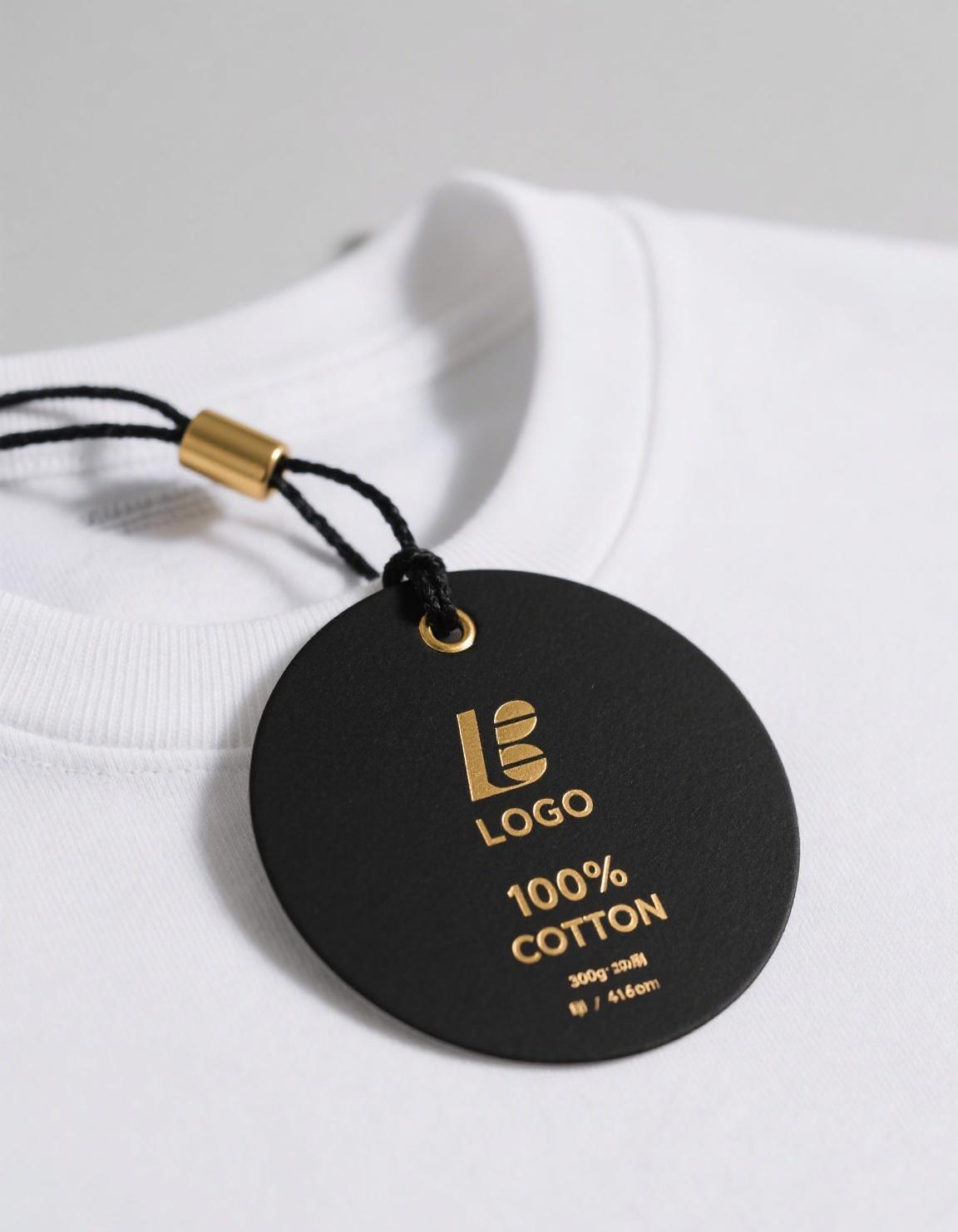  Round hang tags with custom printing on apparel